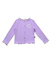 Petite Hailey Girls' Flower Cardigan - Baby, Little Kid, Big Kid In Light/pastel Purple