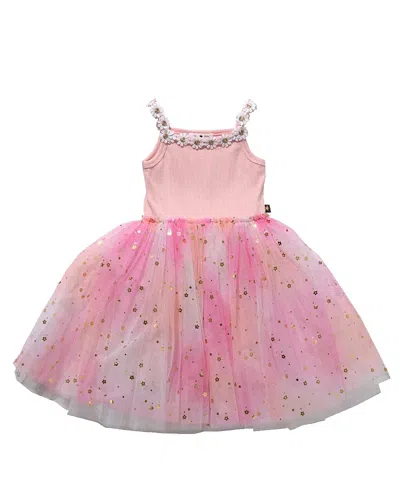 Petite Hailey Girls' Flower Lace Tutu Dress - Baby, Little Kid, Big Kid In Pink