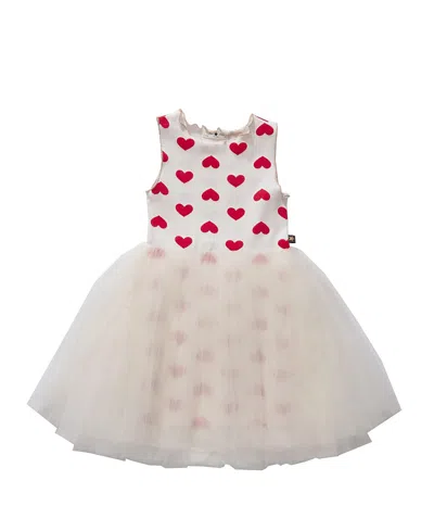 Petite Hailey Girls Heart Tutu Dress - Little Kid, Big Kid In Red
