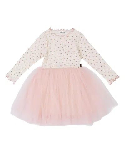 Petite Hailey Girls' Jaju Flower Tutu Dress- Little Kid, Big Kid In Cream
