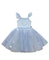 Petite Hailey Girls' Lily Shell Tutu Dress - Baby, Little Kid, Big Kid In Light/pastel Blue