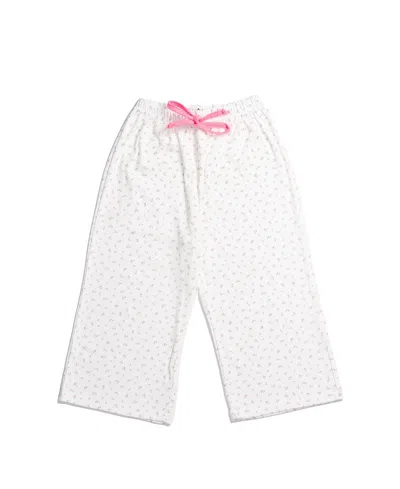 Petite Hailey Girls' Olivia Flower Pants - Little Kid, Big Kid In White