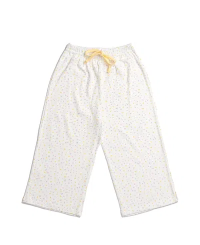 Petite Hailey Girls' Olivia Flower Pants - Little Kid, Big Kid In White