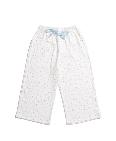Petite Hailey Girls' Olivia Flower Pants - Little Kid, Big Kid In White