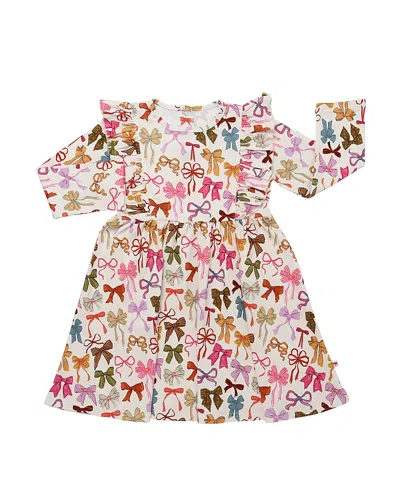 Petite Hailey Girls' Ruffle Long Sleeve Dress - Little Kid, Big Kid In Multi