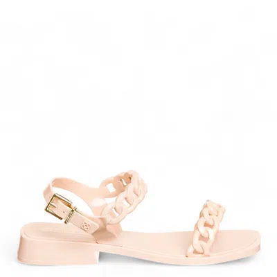 Petite Jolie Kiara Chain Sandal In Nude In Pink