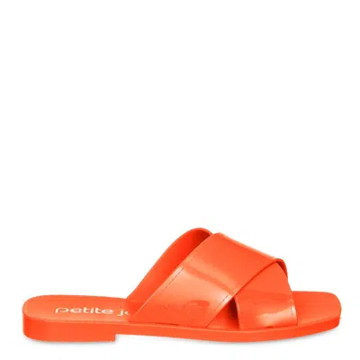 Petite Jolie Women's Criss-cross Strap Slide Sandals In Orange