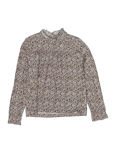 Pre-owned Petite Lucette Kids' Long Sleeve Blouse In Brown