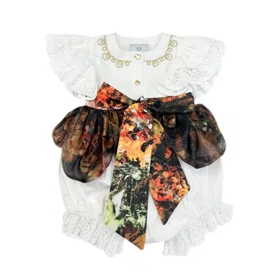 Petite Maison Kids' Alexis Foliage Print Romper In Multi