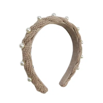Petite Maison Kids' Anna Pearl Headband In Brown