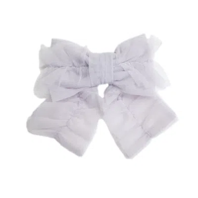 Petite Maison Kids' Ariel Ruffle Tulle Hair Bow In Purple