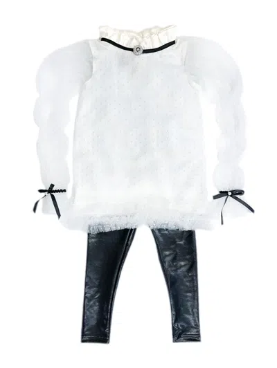 Petite Maison Kids' Brianna Tunic And Pants Set In White