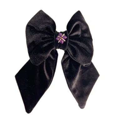 Petite Maison Kids' Evangeline Black Velvet Hair Bow