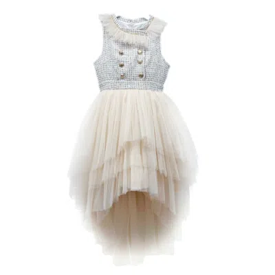 Petite Maison Kids' Fira Tweed Mom Dress In Multi