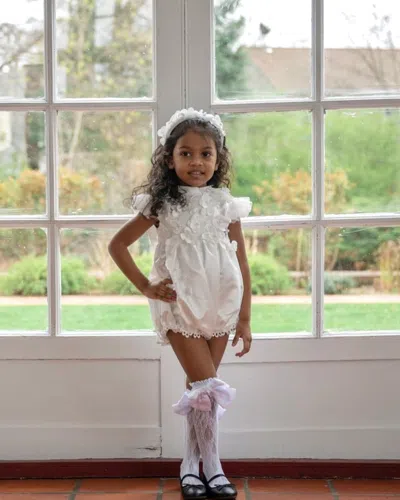 Petite Maison Kids' Girl's Butterfly Ceremony Romper In White