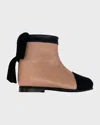 PETITE MAISON GIRL'S CLARA BOW LEATHER BOOTIES