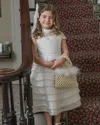 PETITE MAISON GIRL'S FAUX PEARL CEREMONY DRESS
