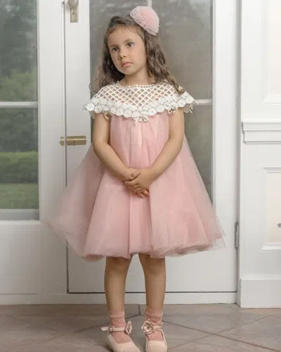 Petite Maison Kids' Girl's Rosa Lace Tulle Dress In Pink