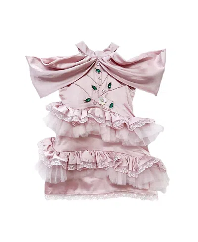 Petite Maison Girls' Satin Ballerina Dress - Baby, Little Kid, Big Kid In Pink