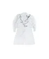 Petite Maison Girls' White Gwen Blouse Set With Cascading Black Trim Ruffle And Wide-leg Pants - Baby, Little Kid, In White