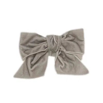 Petite Maison Kids' Grey Velvet Bow Hair Clip In Gray