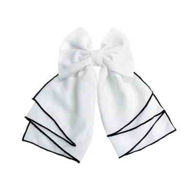 Petite Maison Kids' Gwen White Cascading Hair Bow In Gray