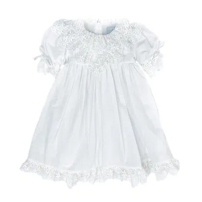 Petite Maison Kids' Katherine Embroidered Linen Dress In White