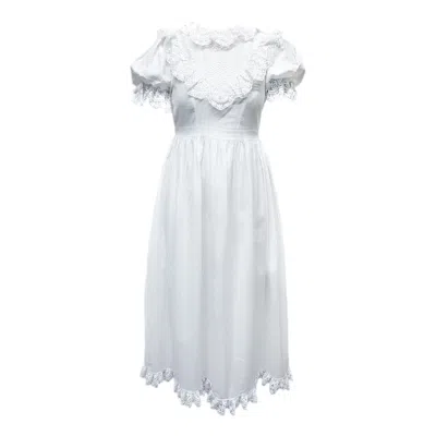 Petite Maison Kids' Katherine Embroidered Linen Mom Dress In White