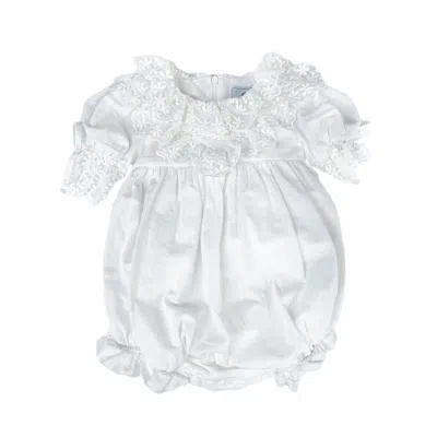 Petite Maison Kids' Katherine Embroidered Linen Romper In White