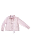 Petite Maison Kids Crepe Fringe Blouse In Pink