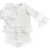 Petite Maison Kids Emma Cotton And Lace Top And Shorts Set In White