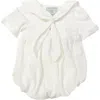 Petite Maison Kids Helenus Velour Ivory Romper In Ivory
