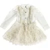 Petite Maison Kids Ivanna Blouse And Skirt Set In Ivory