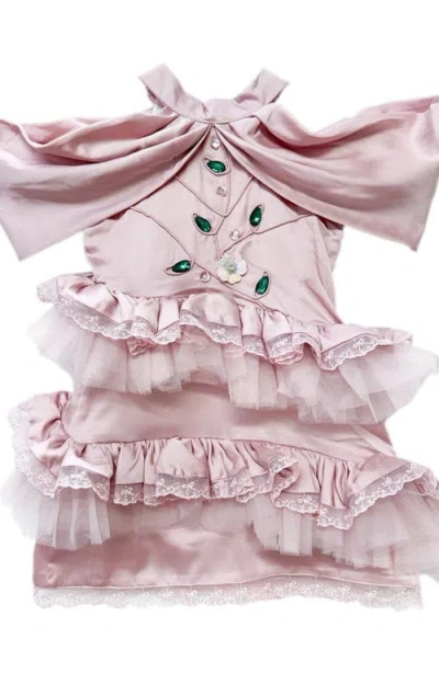 Petite Maison Kids Pink Satin Ballerina Dress