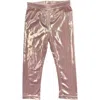Petite Maison Kids Vegan Metallic Leather Leggings In Pink