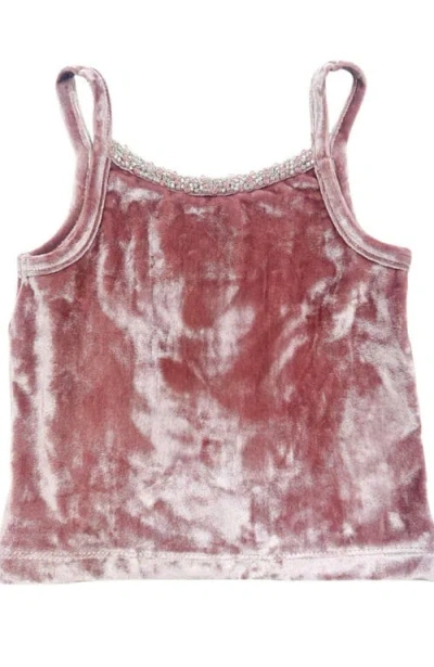 Petite Maison Kids Vivian Dusty Pink Velour Tank Top