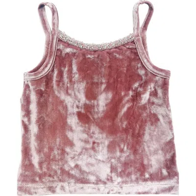 Petite Maison Babies'  Kids Vivian Dusty Pink Velour Tank Top