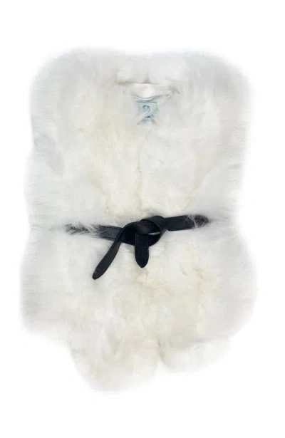 Petite Maison Kids White Faux Fur Vest