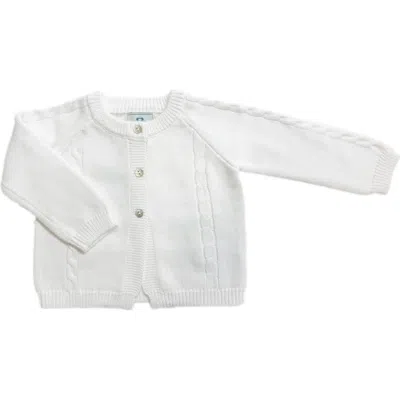 Petite Maison Kids White Knit Cotton Cardigan