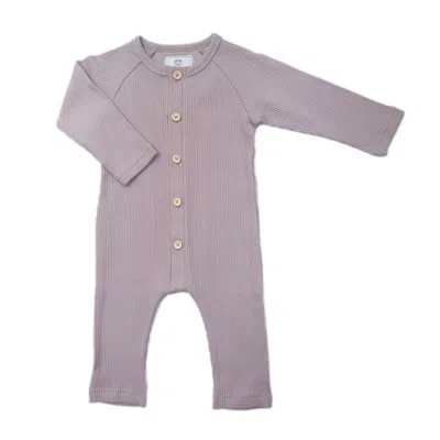 Petite Maison Kids' Ribbed Cotton Playsuit - Dusty Pink In Purple
