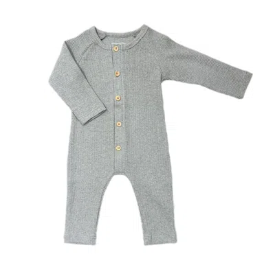 Petite Maison Kids' Ribbed Cotton Playsuit - Grey In Gray