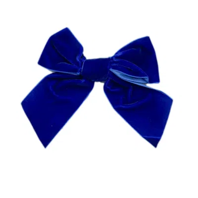 Petite Maison Kids' Royal Blue Velvet Bow Hair Clip