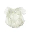 Petite Maison Unisex Bella Buttermilk Tulle Romper With Faux Pearl Beading In Open Yellow