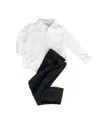 Petite Maison Unisex  White Button Shirt And Black Tuxedo Pants Set In Black/white