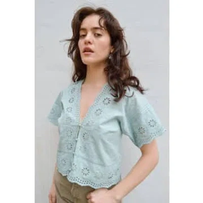 Petite Mendigote Tessa Shiffly Buee Blouse In Blue