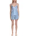 Petite Plume 2pc Cami Silk Short Set In Blue