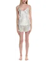 Petite Plume 2pc Cami Silk Short Set In White
