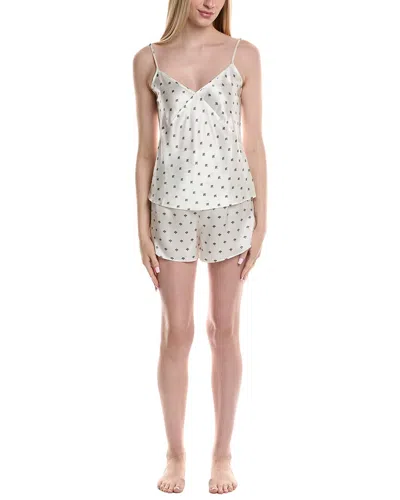 Petite Plume 2pc Cami Silk Short Set In White