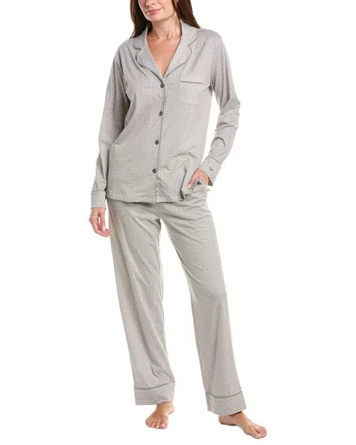Petite Plume 2pc Classic Pajama Set In Gray