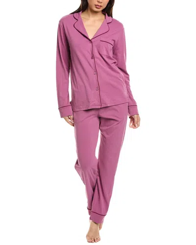 Petite Plume 2pc Pima Pajama Set In Purple